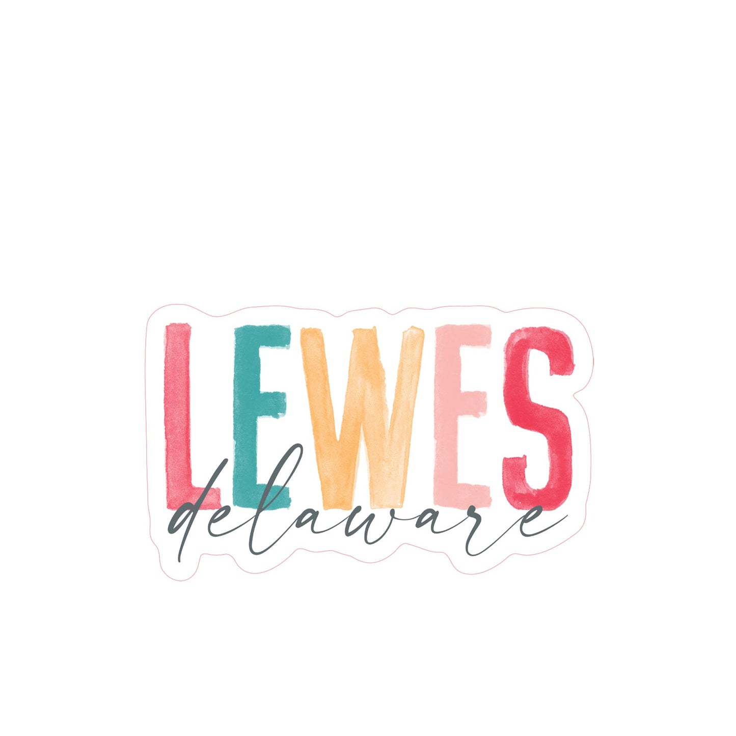 Vinyl Sticker-Watercolor City Lewes Delaware -3