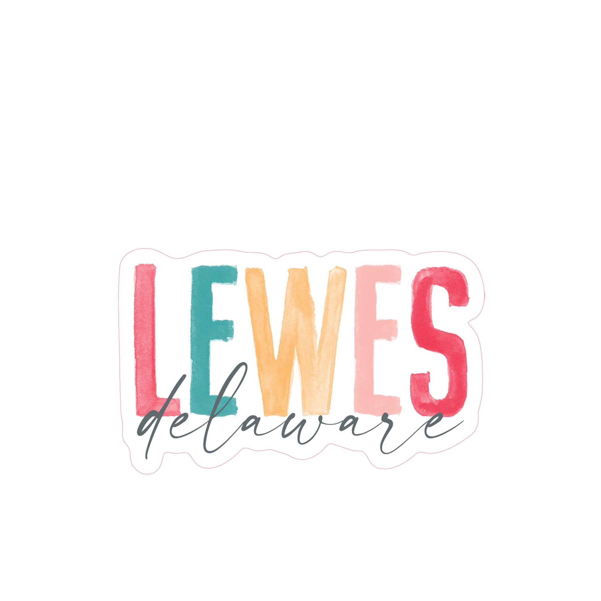 Vinyl Sticker-Watercolor City Lewes Delaware -3