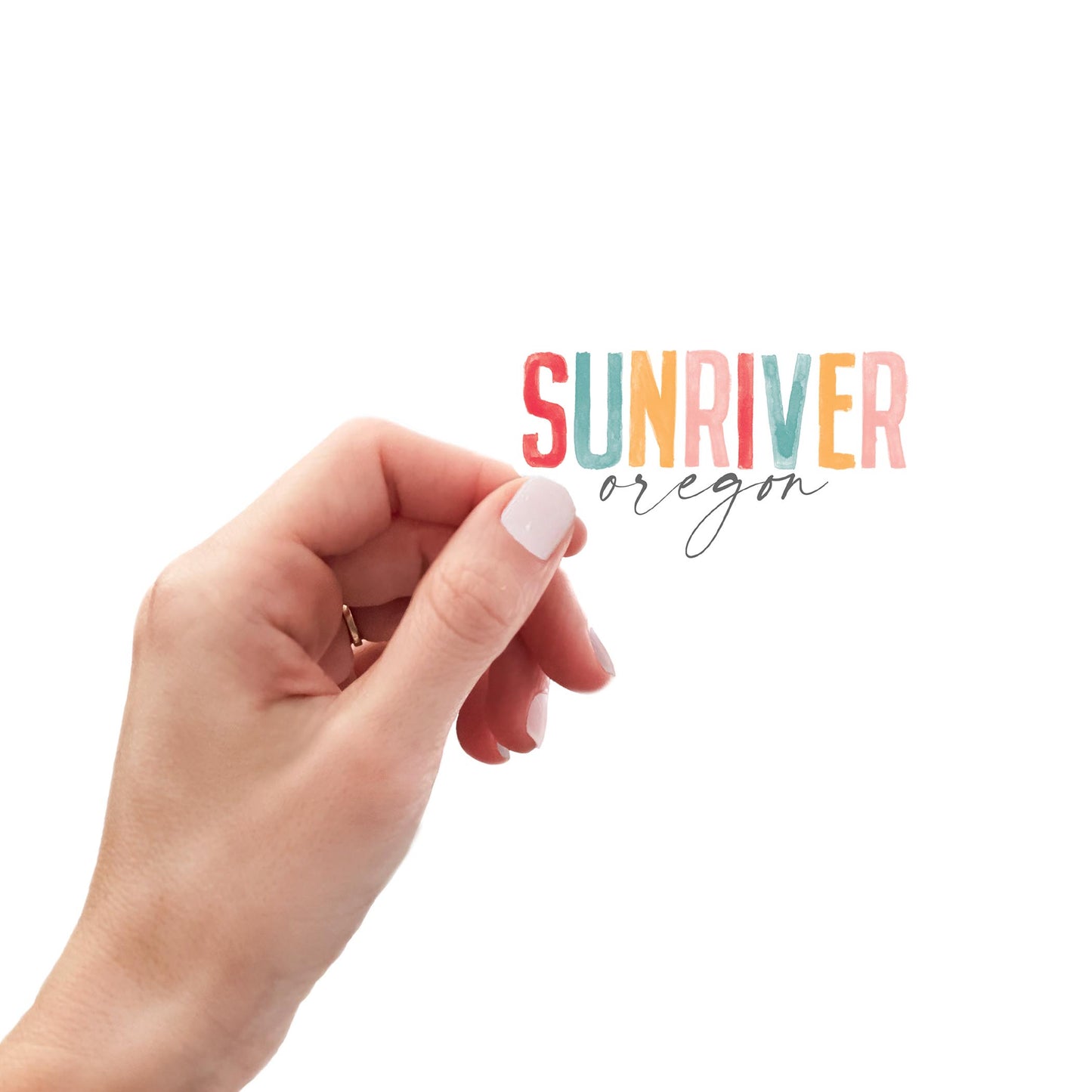 Vinyl Sticker-Watercolor City Sunriver Oregon