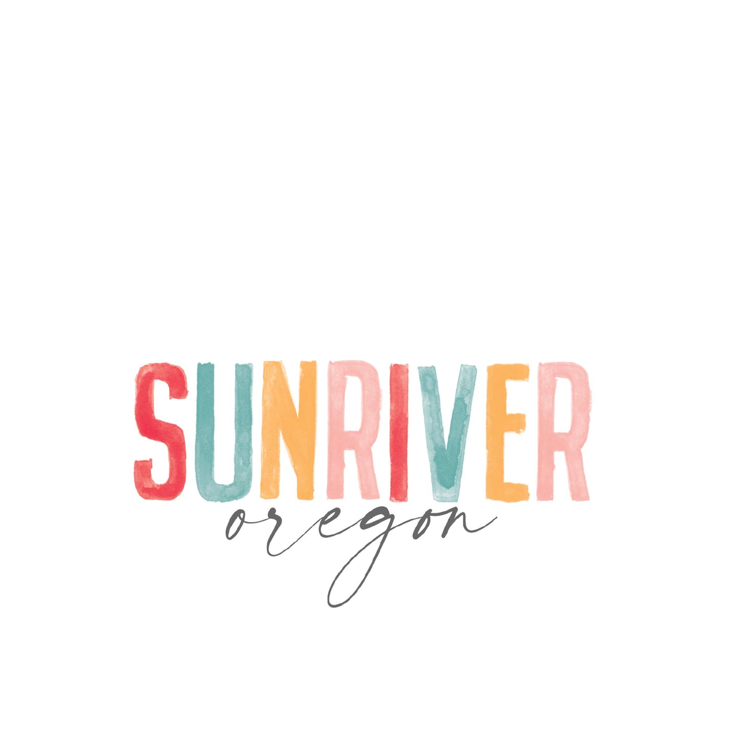 Vinyl Sticker-Watercolor City Sunriver Oregon