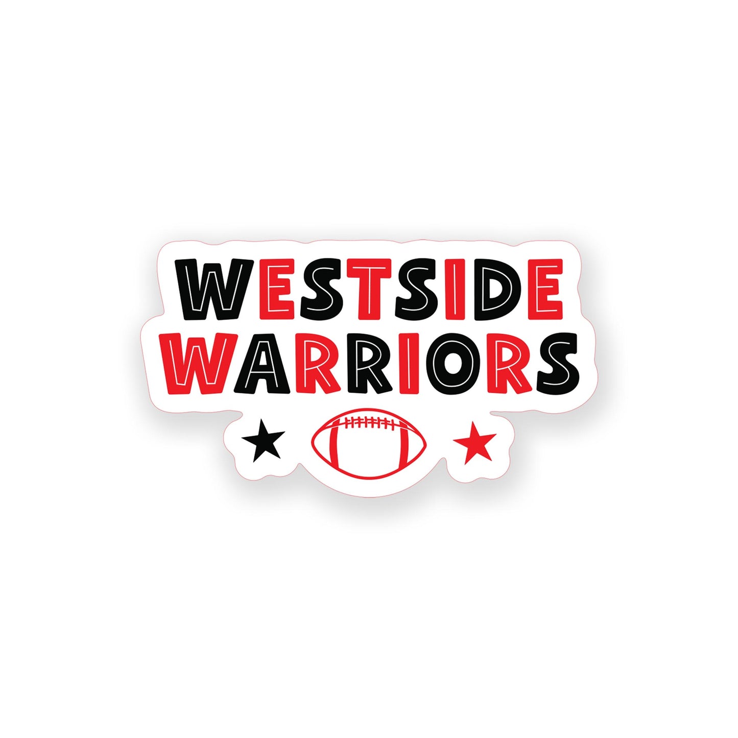 Vinyl Sticker-Gameday Stars WestsideWarriors -0
