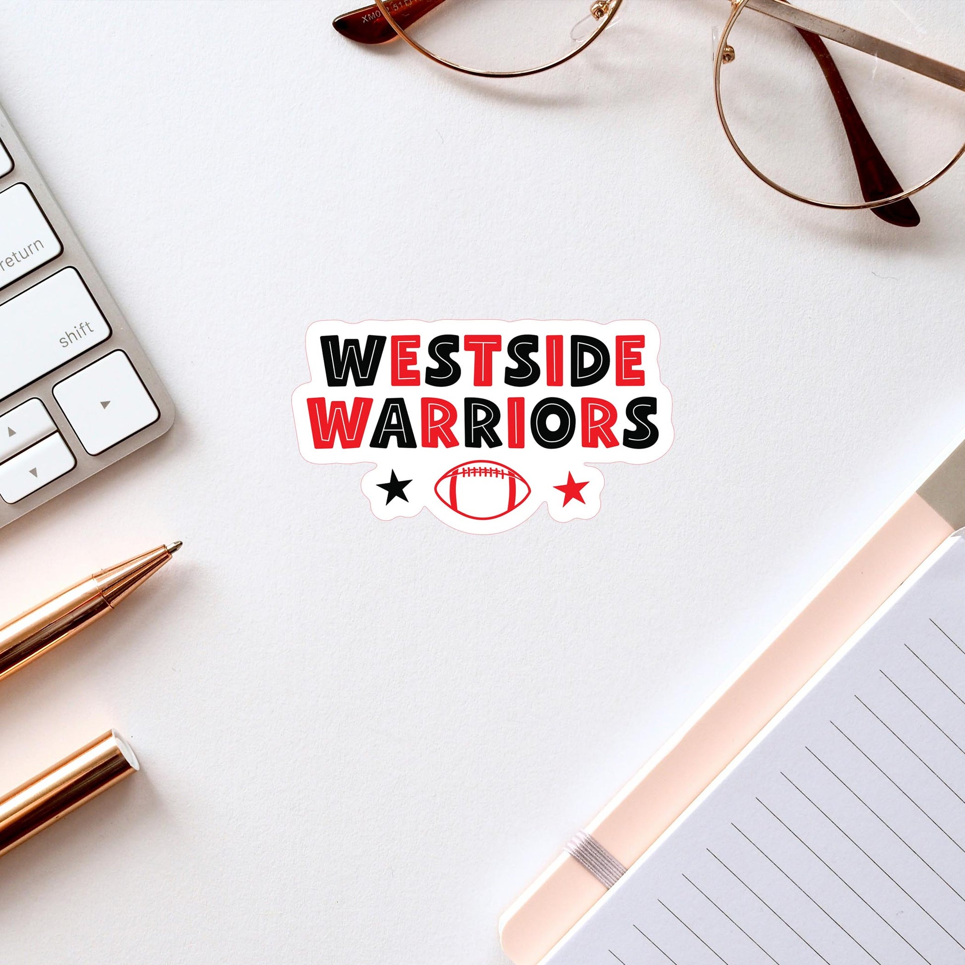 Vinyl Sticker-Gameday Stars WestsideWarriors -2