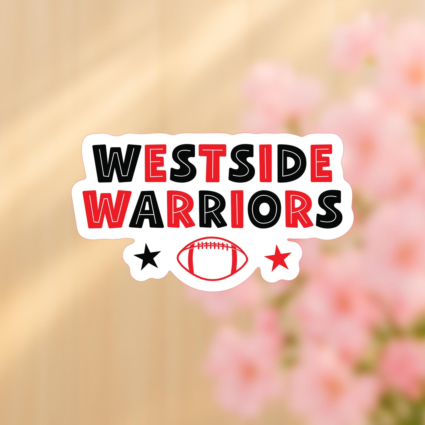 Vinyl Sticker-Gameday Stars WestsideWarriors -4
