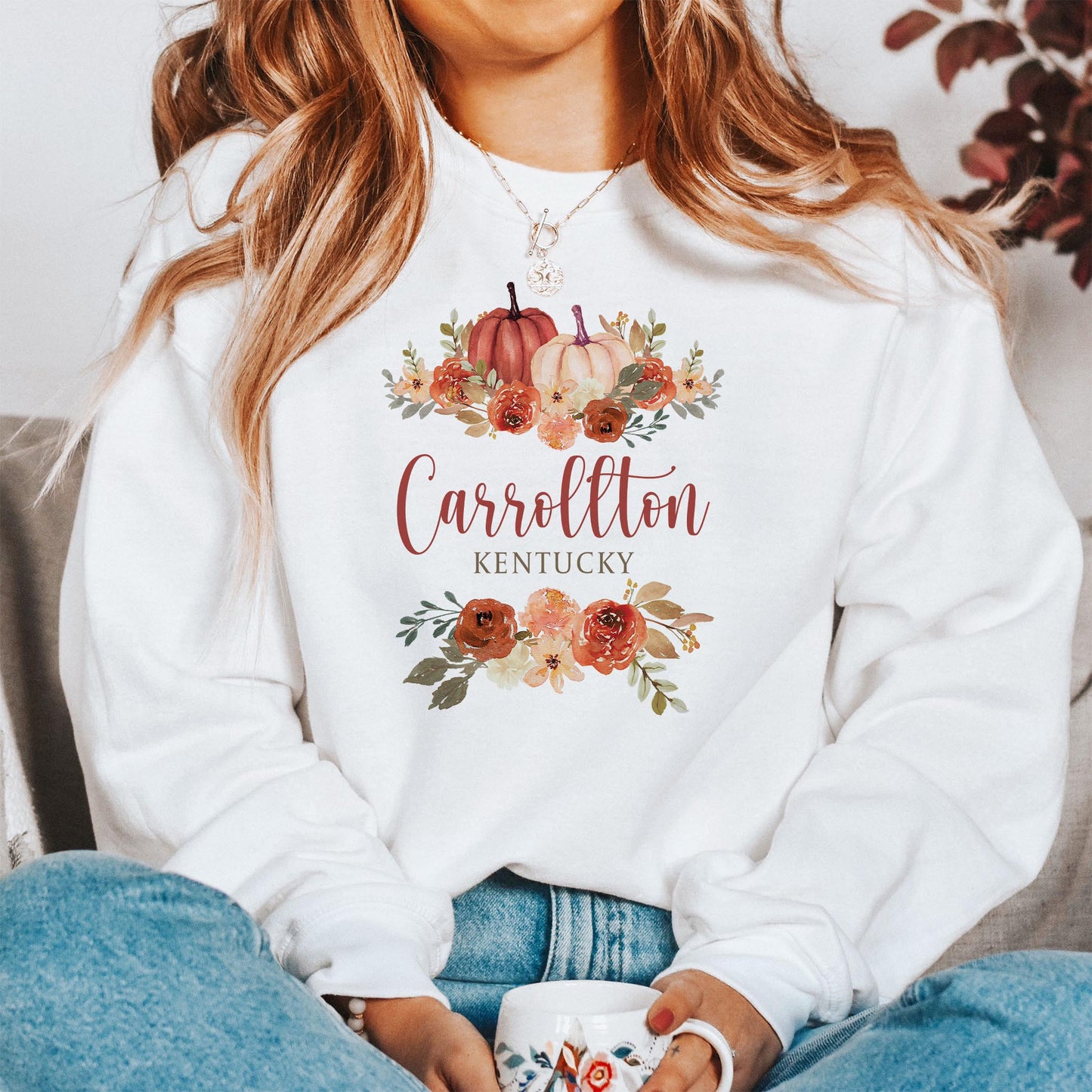 Gildan Sweatshirt White-Fall & Harvest Carrollton Kentucky
