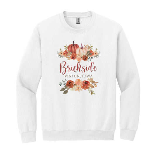 Gildan Sweatshirt White-Fall & Harvest Brickside Vinton, Iowa