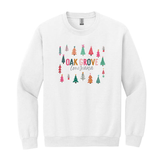 Gildan Sweatshirt White-Whimsy Wonderland Bright Oak Grove Louisiana -0