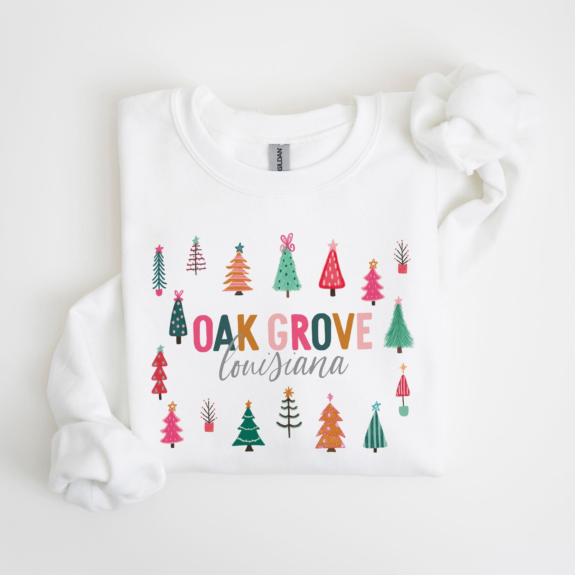 Gildan Sweatshirt White-Whimsy Wonderland Bright Oak Grove Louisiana -4
