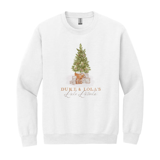 Gildan Sweatshirt White-Cottage Tree Duke & Lola's Lake Latonka