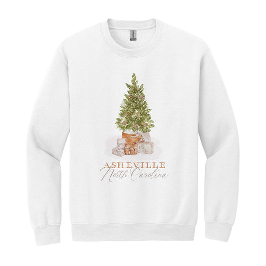 Gildan Sweatshirt White-Cottage Tree Asheville North Carolina -0