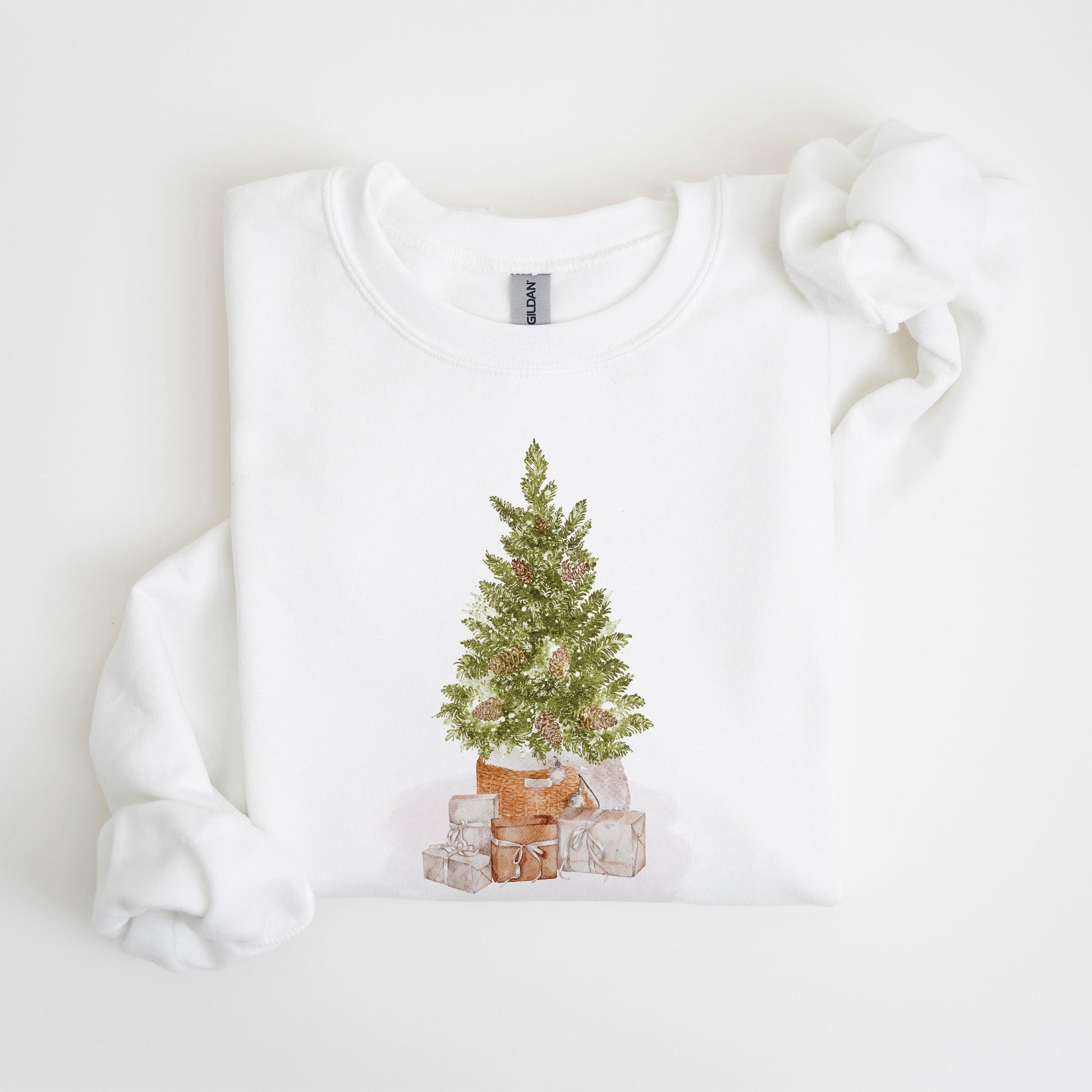 Gildan Sweatshirt White-Cottage Tree Asheville North Carolina -4