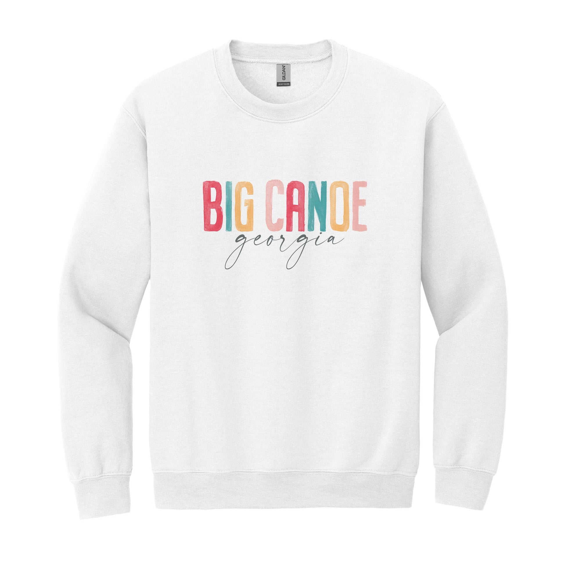 Gildan Sweatshirt White-Watercolor City Big Canoe Georgia -0