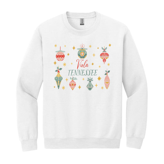 Gildan Sweatshirt White-Ornament Gems Viola Tennessee -0