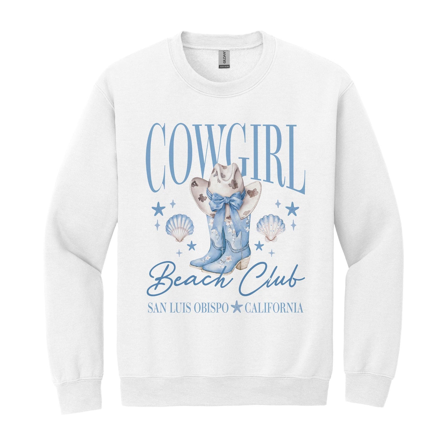 Gildan Sweatshirt White-Love+Local Coastal Cowgirl -0