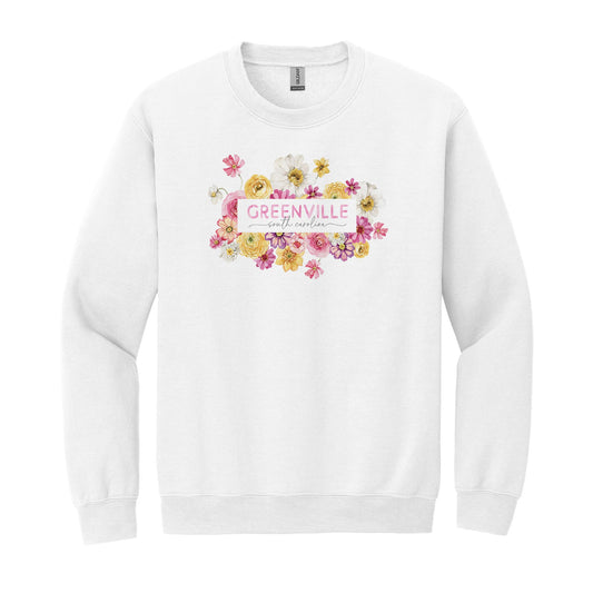 Gildan Sweatshirt White-Love+Local Fantasy Garden -0