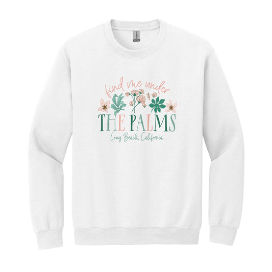 Gildan Sweatshirt White-Love+Local Lush Tropics -0