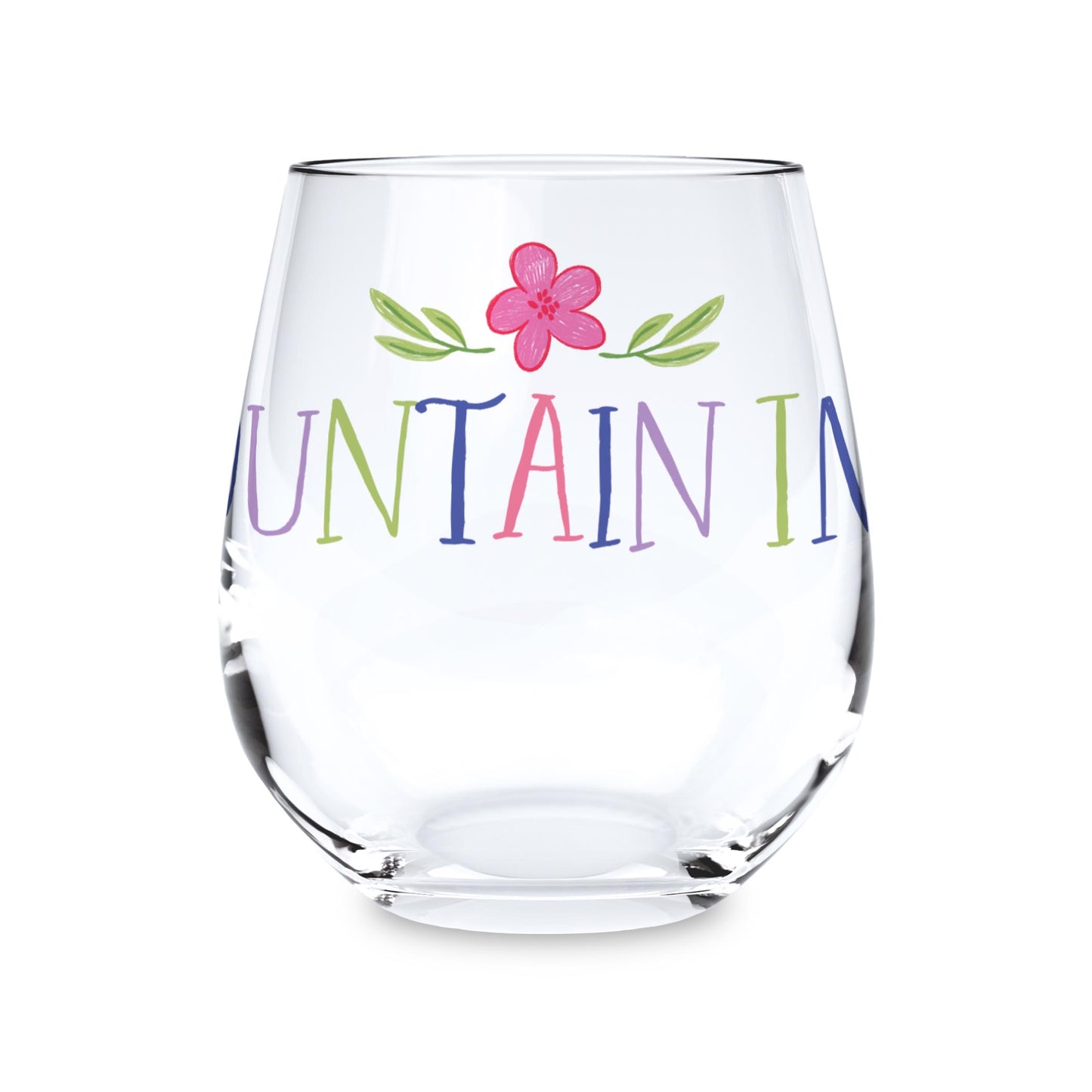 15oz Stemless Wine Glass-Flower Confetti Fountain Inn South Carolina -0