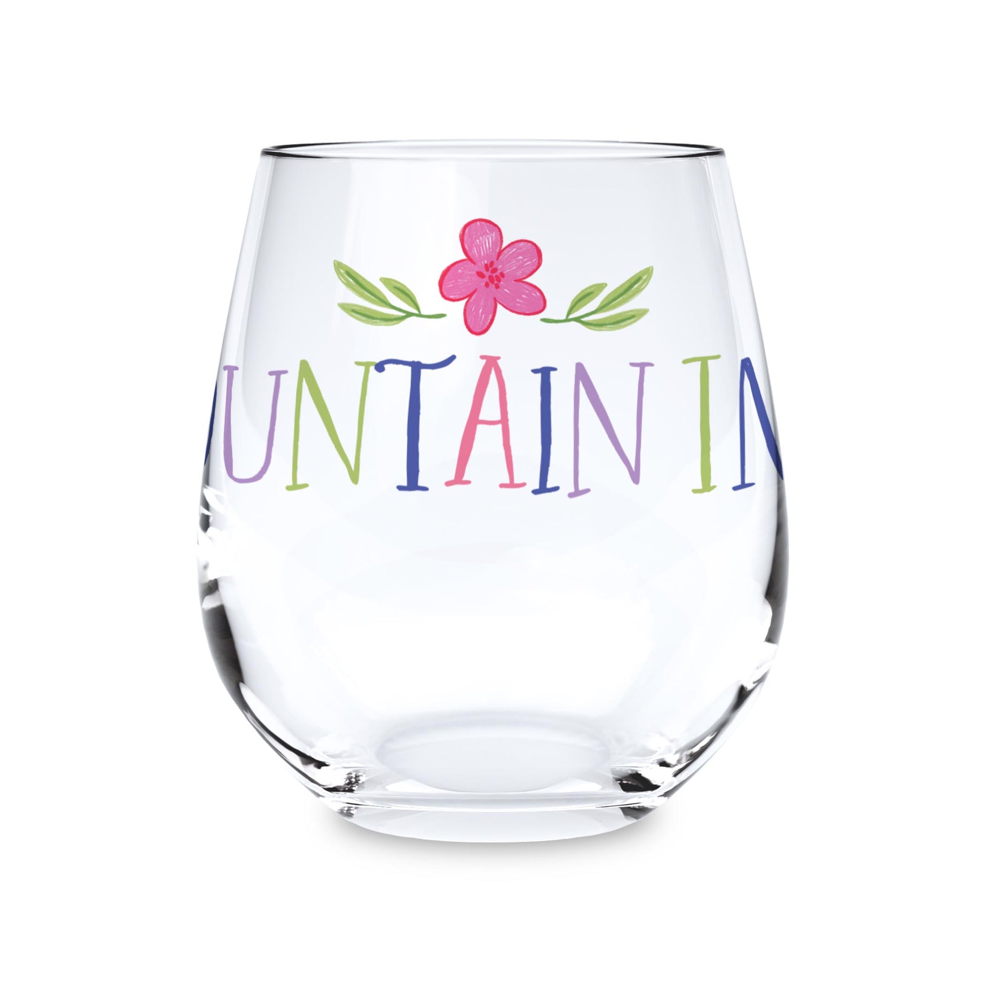 15oz Stemless Wine Glass-Flower Confetti Fountain Inn South Carolina -0