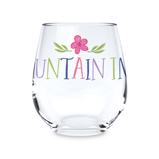 15oz Stemless Wine Glass-Flower Confetti Fountain Inn South Carolina -0