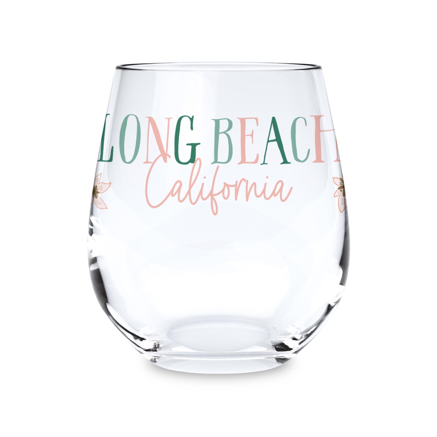 15oz Stemless Wine Glass-Love+Local Lush Tropics -0