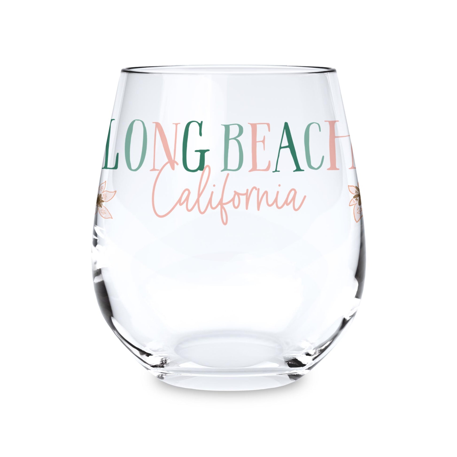 15oz Stemless Wine Glass-Love+Local Lush Tropics -0