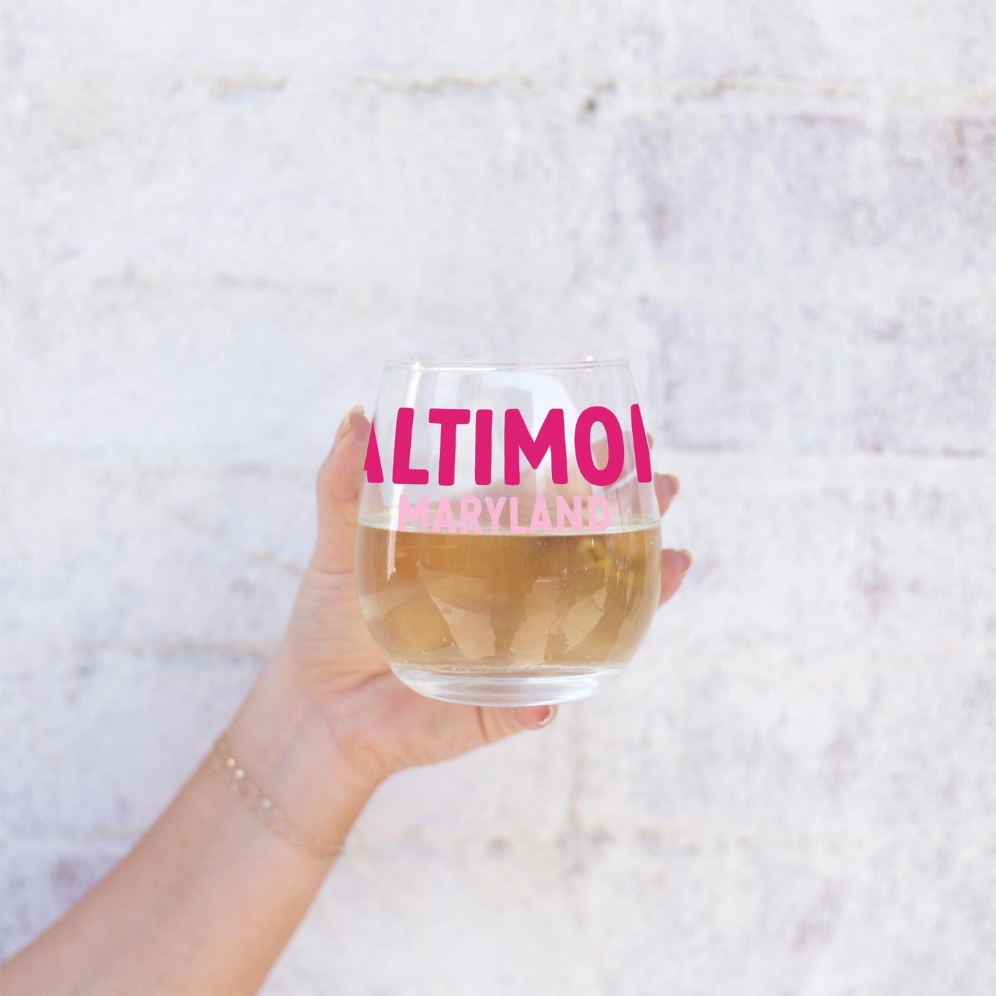 15oz Stemless Wine Glass-Love+Local Bonita Bows -2