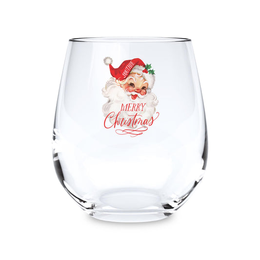 15oz Stemless Wine Glass-Classic Santa Southie -0