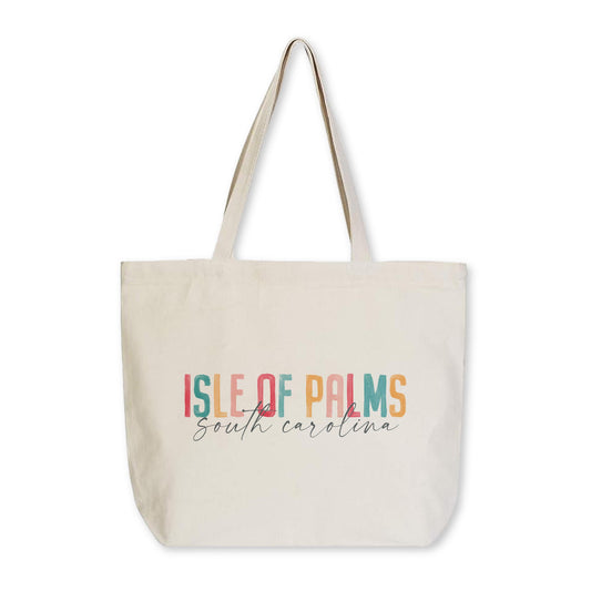 Tote Bag Natural Canvas-Watercolor City Isle Of Palms South Carolina -0