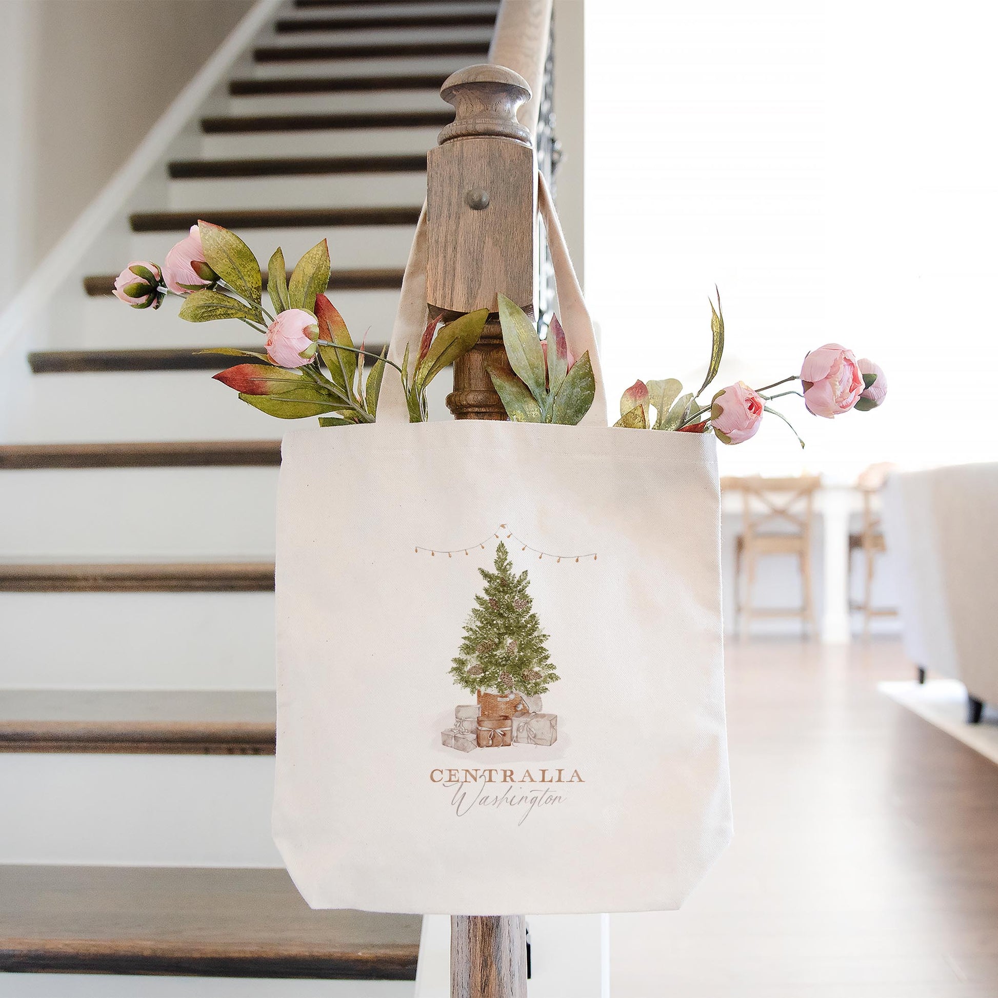 Tote Bag Natural Canvas-Cottage Tree Centralia Washington -1