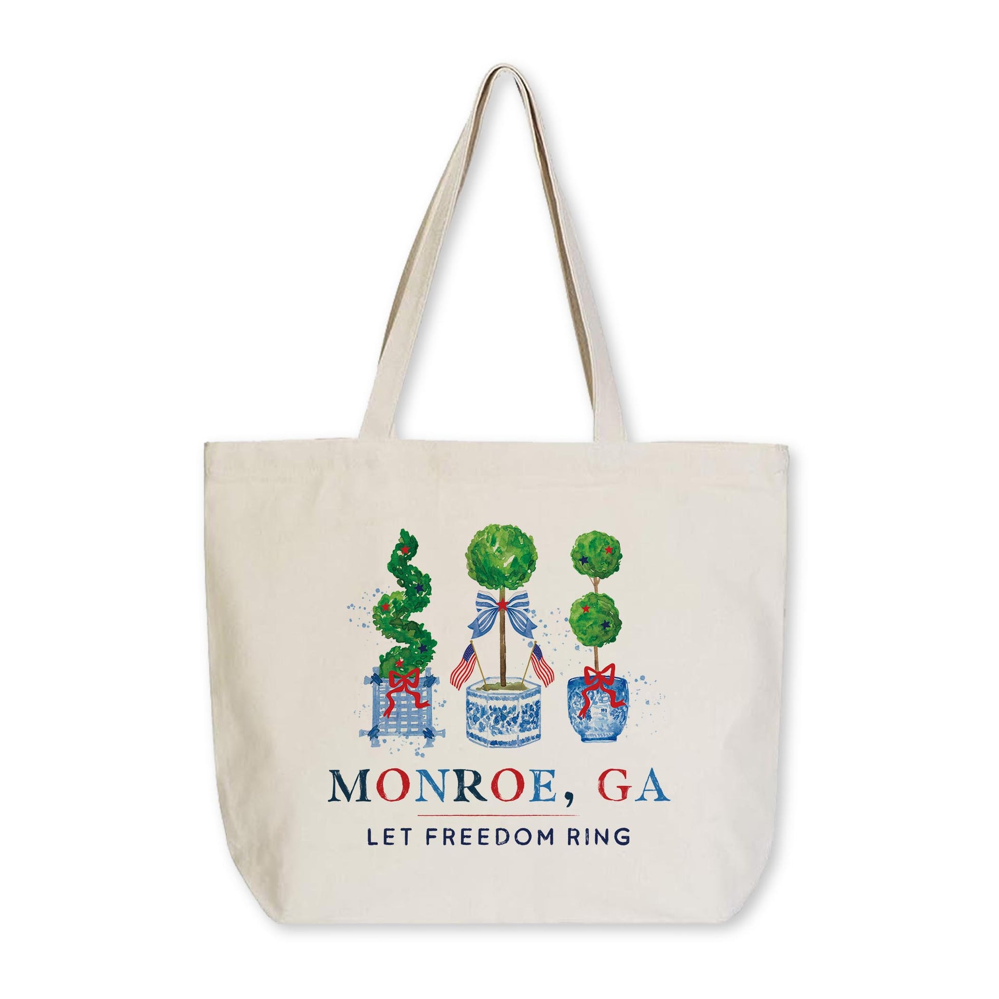 Tote Bag Natural Canvas-Freedom Topiary Monroe Georgia -0