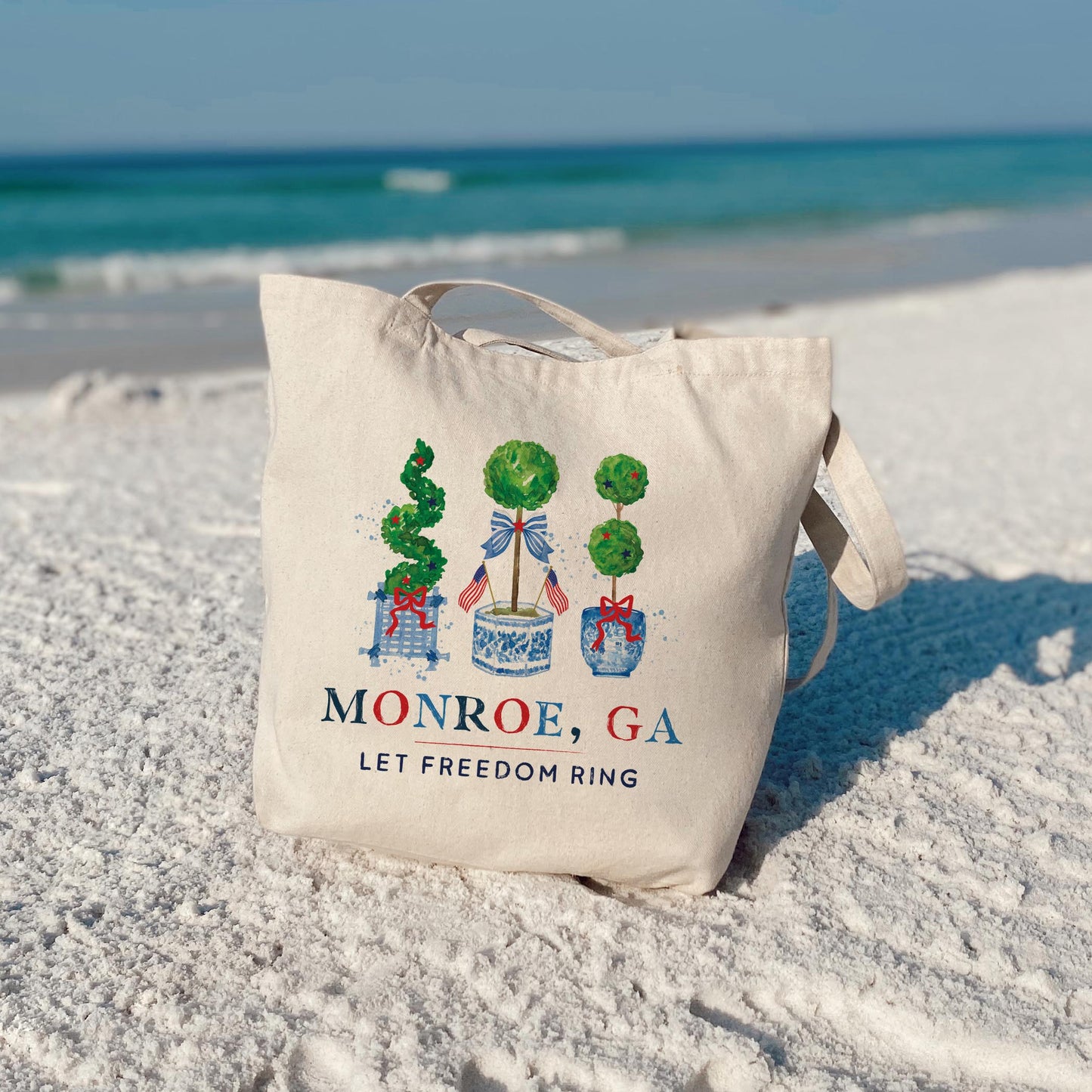 Tote Bag Natural Canvas-Freedom Topiary Monroe Georgia -3