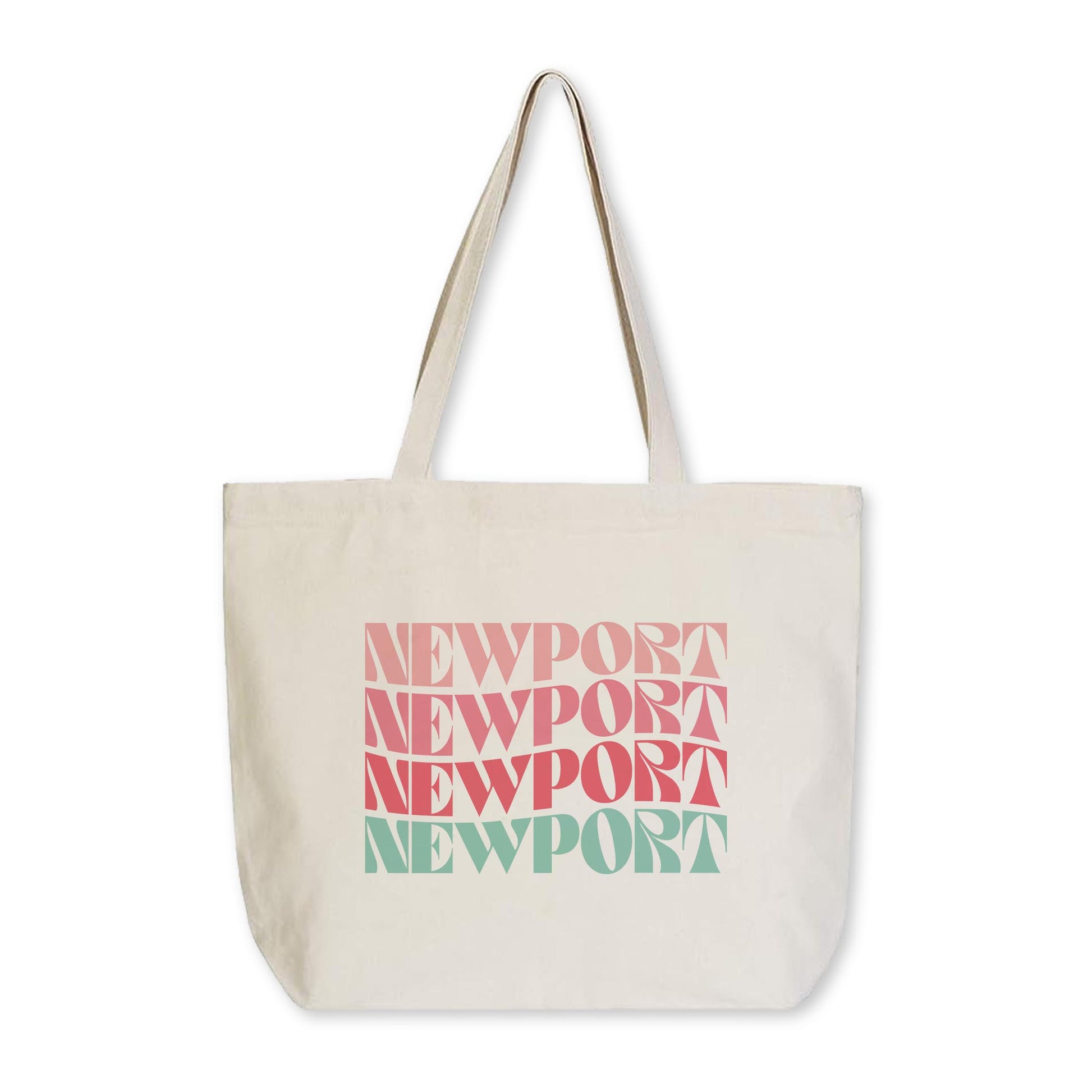 Tote Bag Natural Canvas-Retro Wave Newport Rhode Island -0