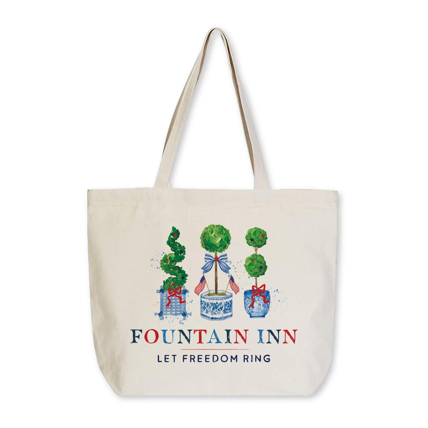 Tote Bag Natural Canvas-Let Freedom Ring Fountain Inn South Carolina -0
