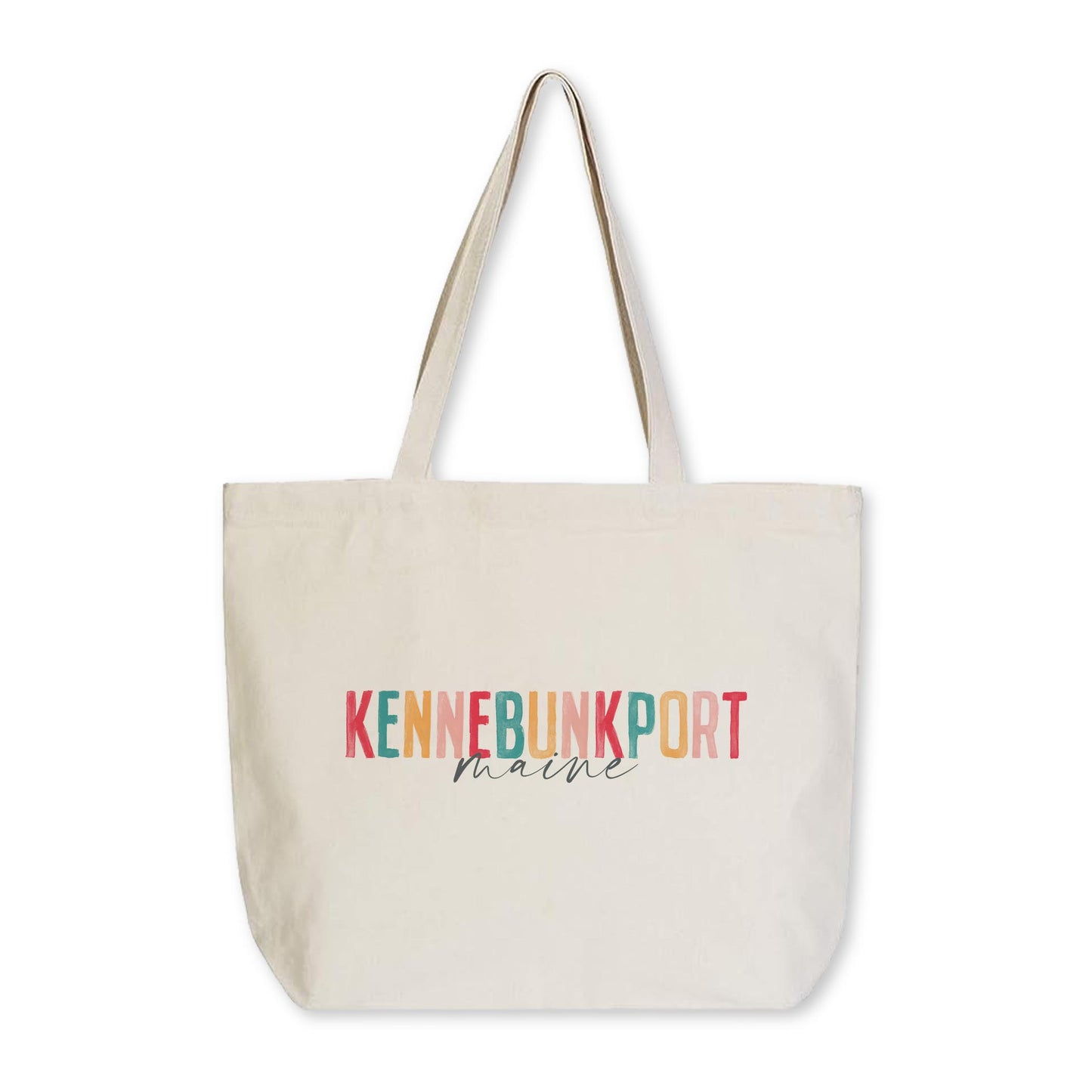 Tote Bag Natural Canvas-Watercolor City Kennebunkport Maine