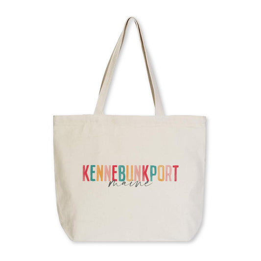 Tote Bag Natural Canvas-Watercolor City Kennebunkport Maine