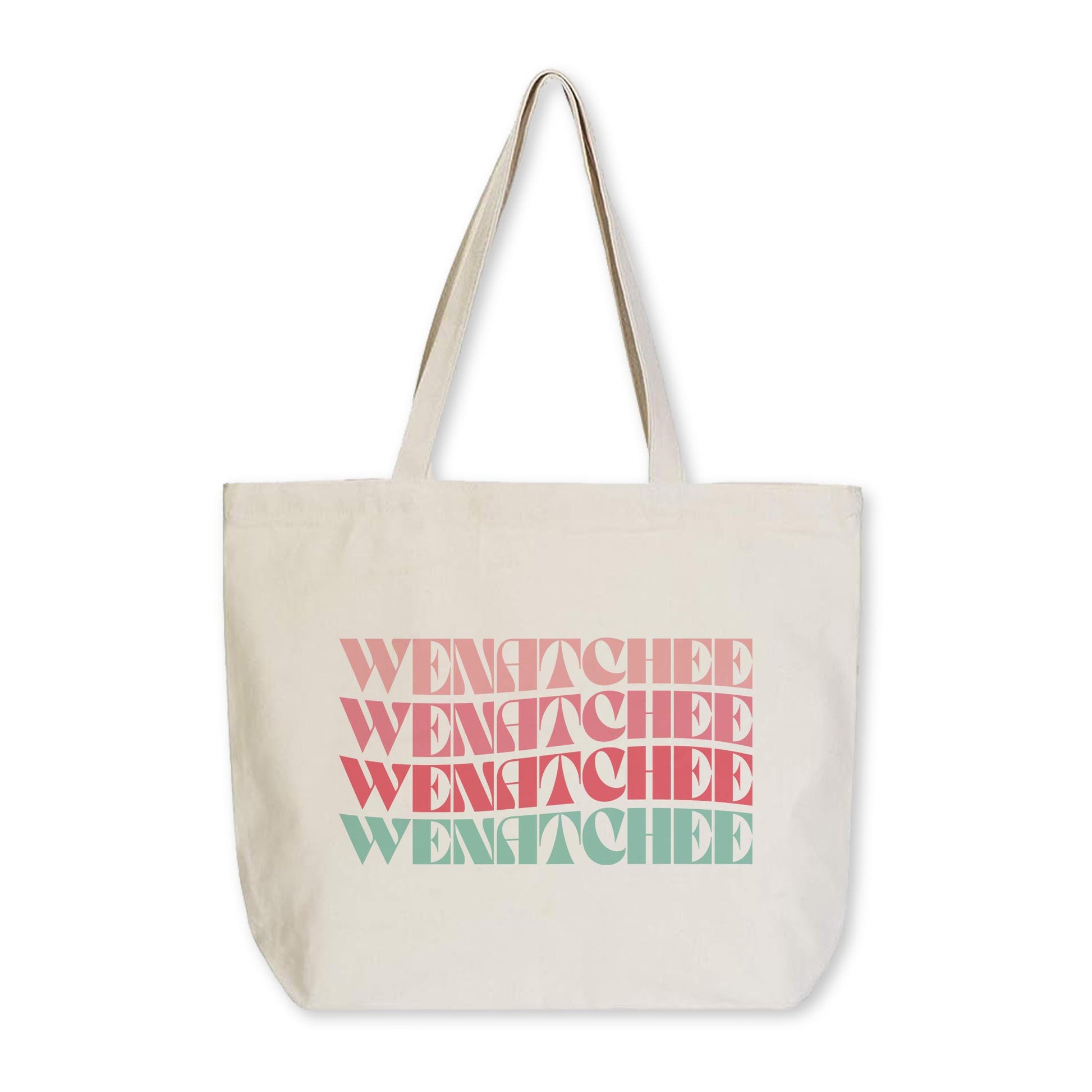 Tote Bag Natural Canvas-Retro Wave Wenatchee Washington -0