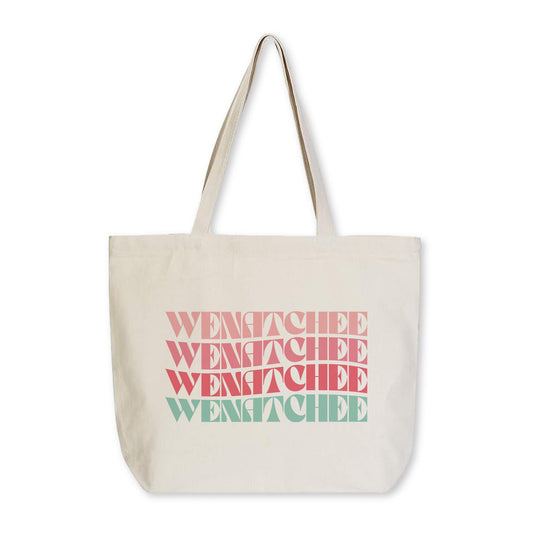 Tote Bag Natural Canvas-Retro Wave Wenatchee Washington -0
