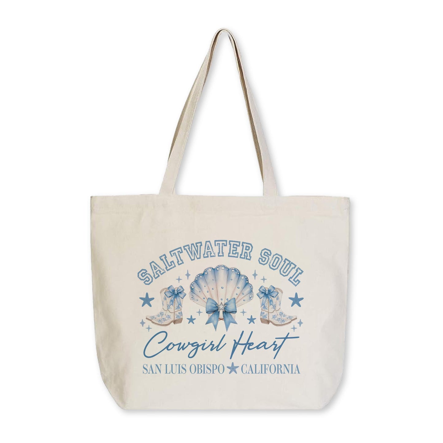 Tote Bag Natural Canvas-Love+Local Coastal Cowgirl -0