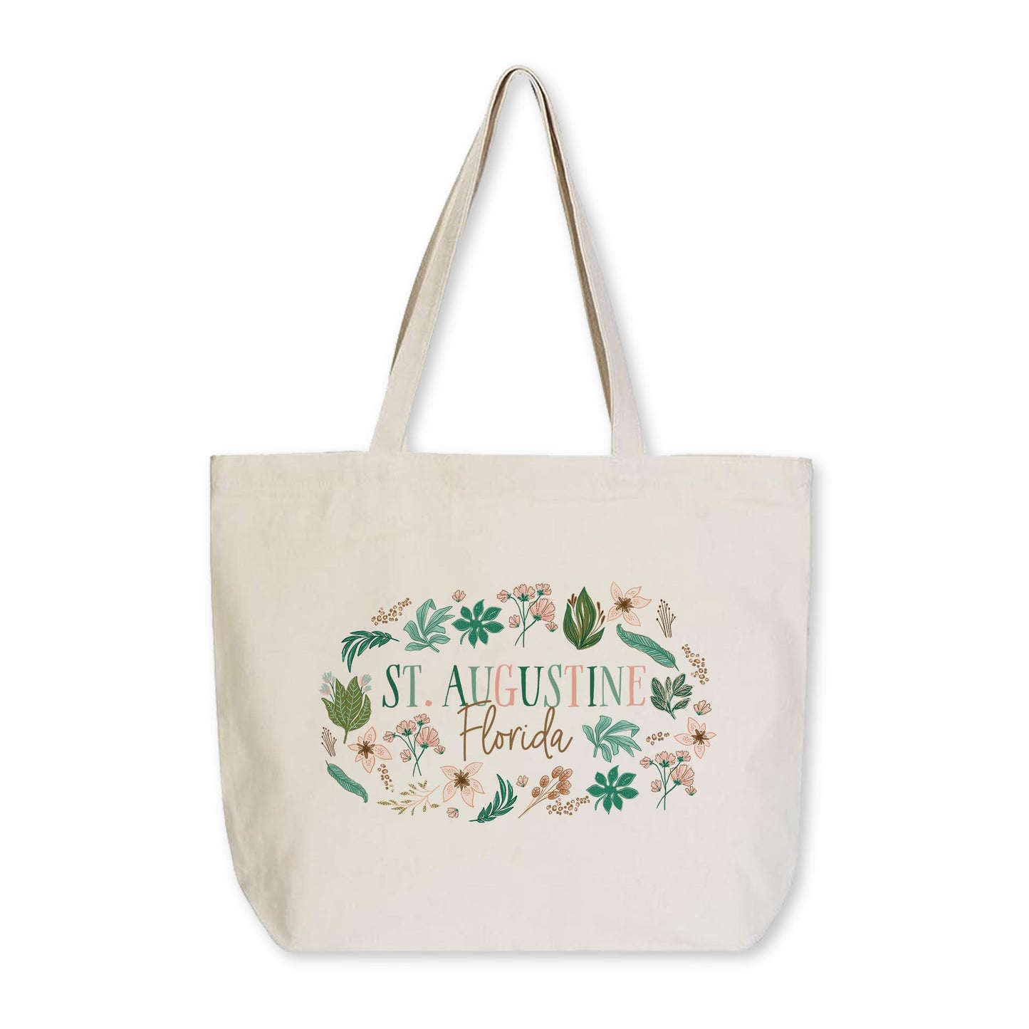 Tote Bag Natural Canvas-Love+Local Lush Tropics -0