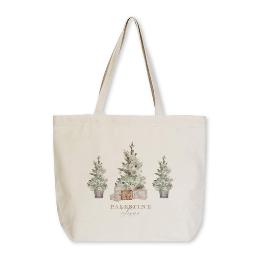 Tote Bag Natural Canvas-Crystal Cottage Tree Palestine Texas -0