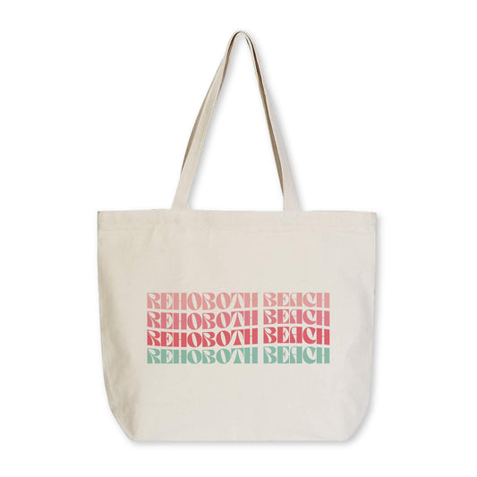 Tote Bag Natural Canvas-Retro Wave Rehoboth Beach -0