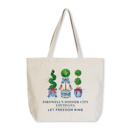 Tote Bag Natural Canvas-Let Freedom Ring Birdwell’s Bossier City, Louisiana -0