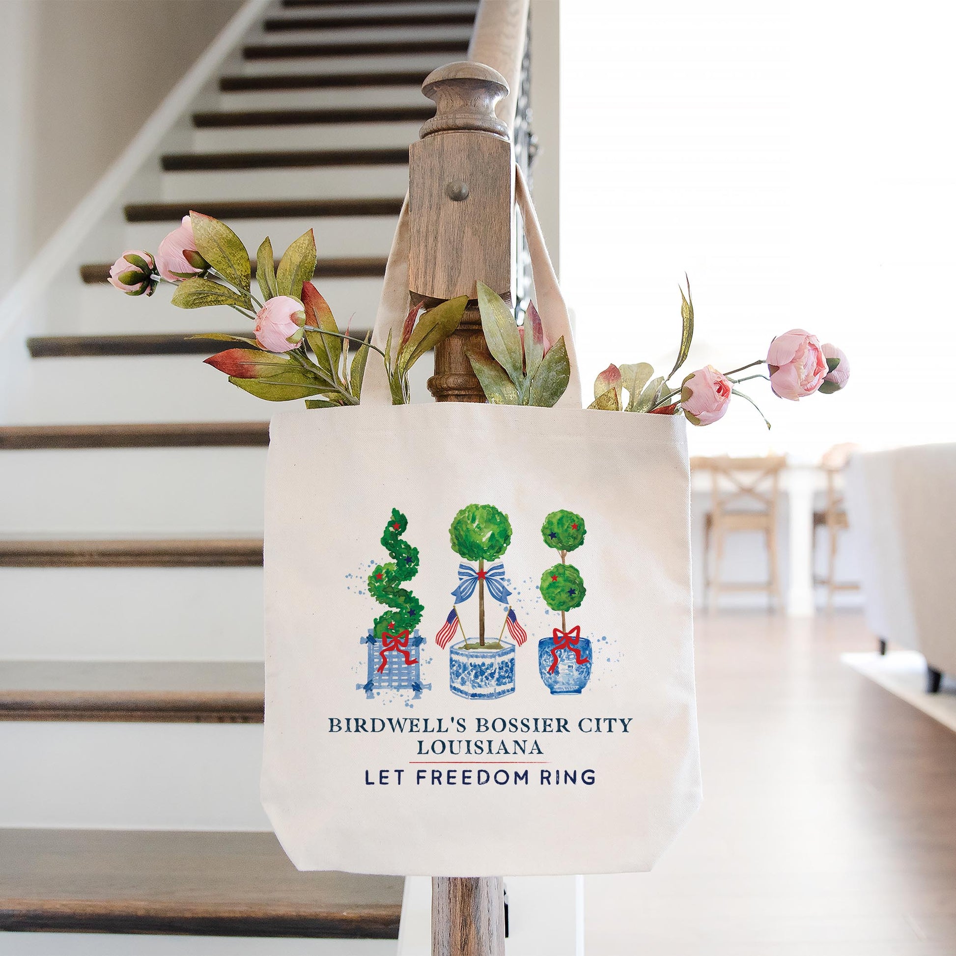 Tote Bag Natural Canvas-Let Freedom Ring Birdwell’s Bossier City, Louisiana -1