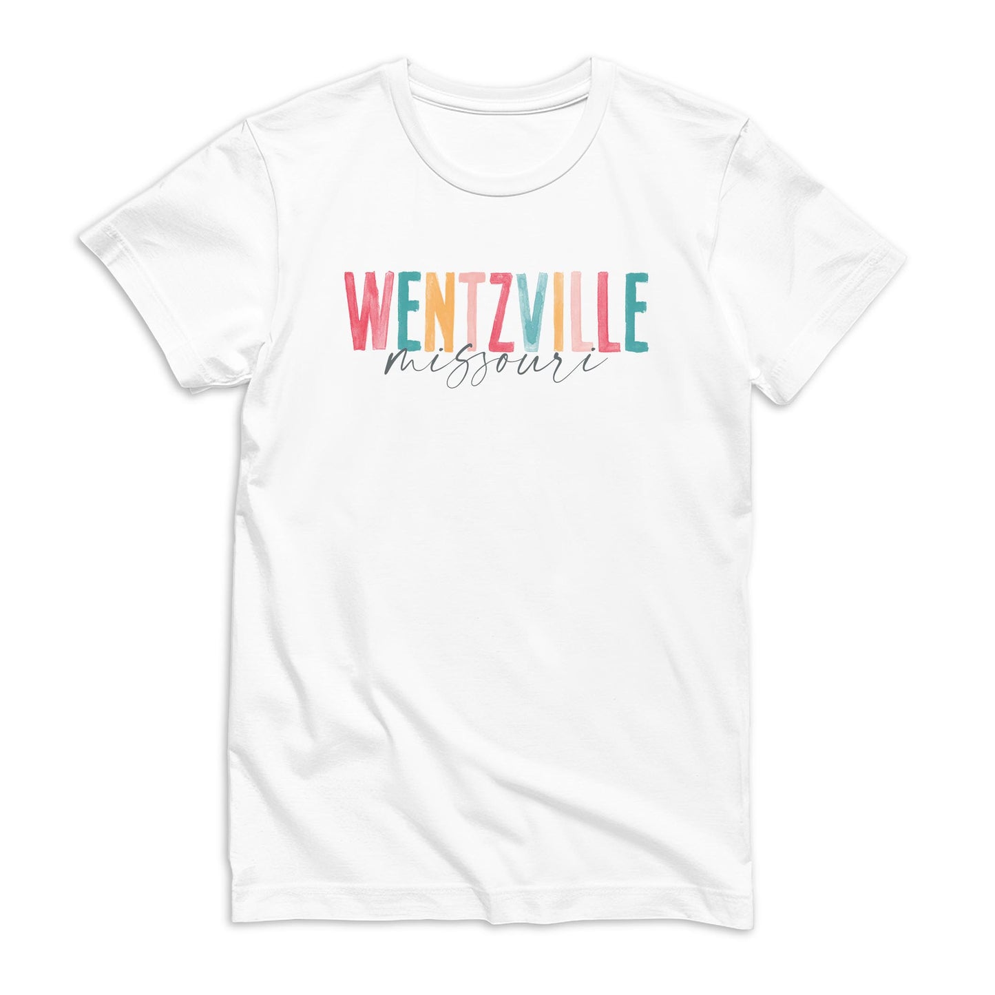 Bella Canvas T-Shirt White-Watercolor City Wentzville Missouri
