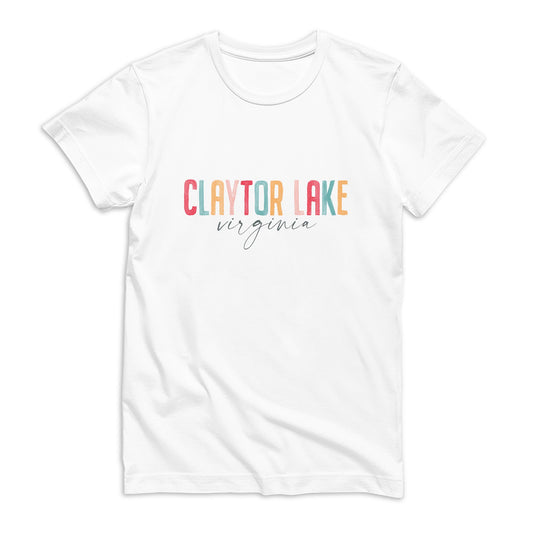 Bella Canvas T-Shirt White-Watercolor City Claytor Lake Virginia -0