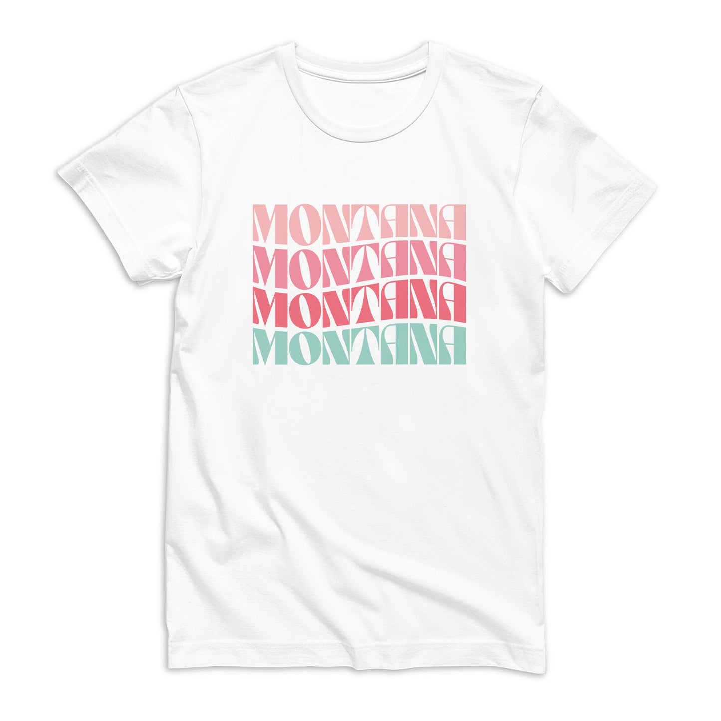 Bella Canvas T-Shirt White-Retro Wave Montana -0