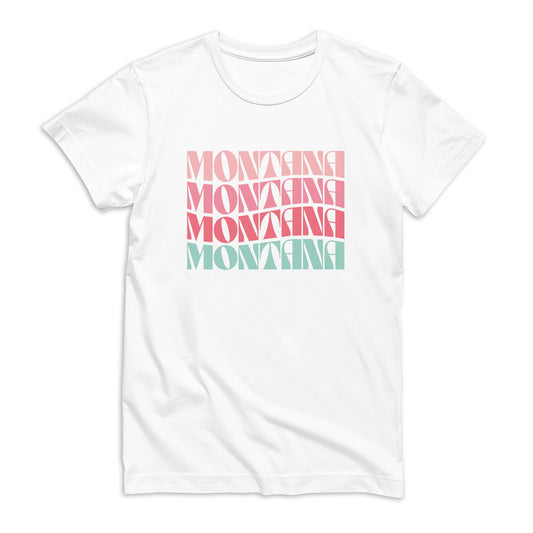 Bella Canvas T-Shirt White-Retro Wave Montana -0