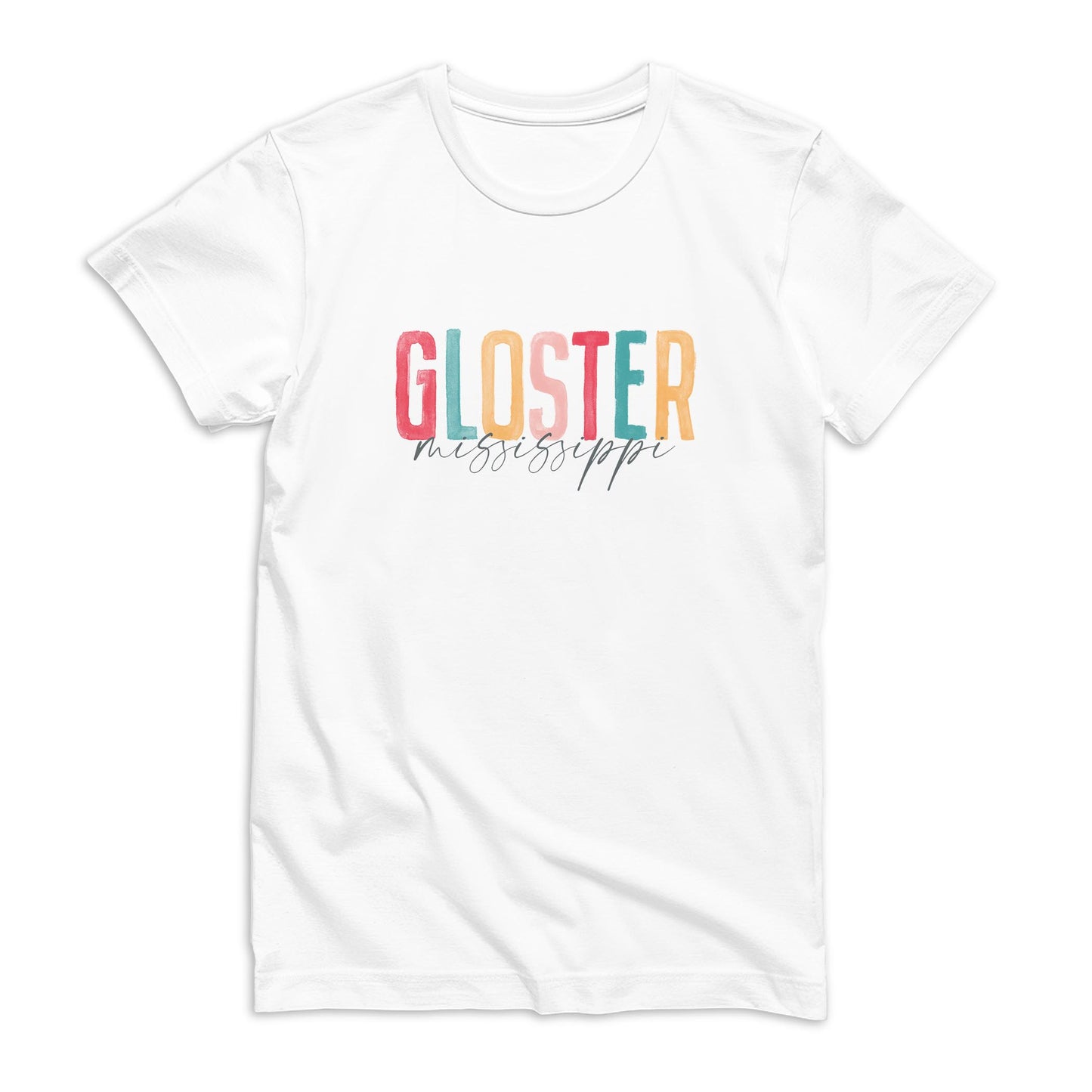 Bella Canvas T-Shirt White-Watercolor City Gloster Mississippi
