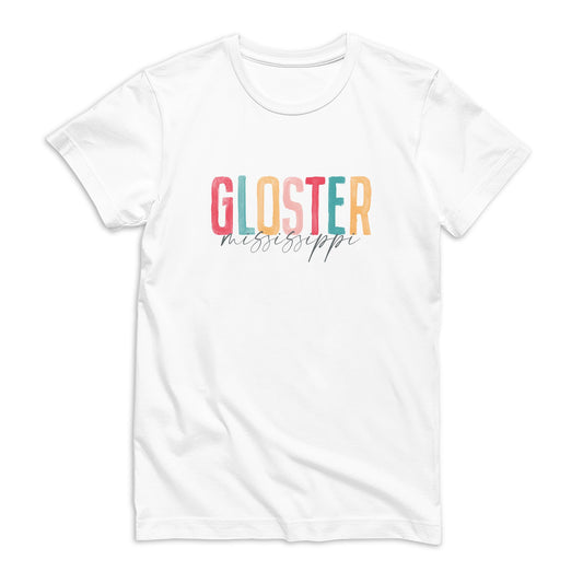 Bella Canvas T-Shirt White-Watercolor City Gloster Mississippi