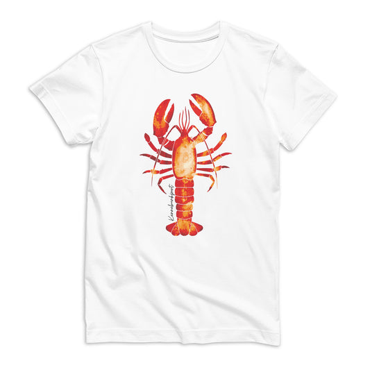 Bella Canvas T-Shirt White-Kennebunkport Maine Orange Lobster