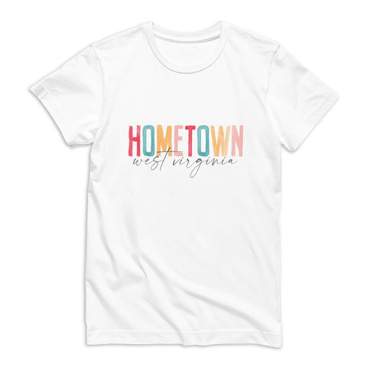 Bella Canvas T-Shirt White-Watercolor City Hometown Laurel -0
